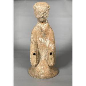 Terracotta Sculpture Of A Court Lady Han Dynasty 206 Bc-220 Ad Mingqi China Archaeology