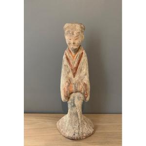 Terracotta Sculpture Of A Court Lady Han Dynasty 206 Bc-220 Ad Mingqi China Archaeology