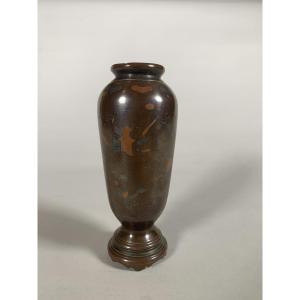 Niello Bronze Vase Vietnam Second Half Of The 19th Century