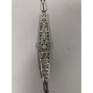 20th Century Art Deco Platinum And Diamond Bracelet