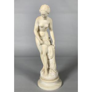 White Marble Sculpture Diane Au Bain After Falconet (1716-1791) 19th Century
