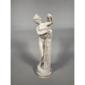 19th Century Alabaster Sculpture Of Diana In Her Bath