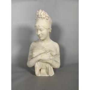 Sculpture, Bust Of Madame De Recamier After Joseph Chinard (1756 - 1813) 52cm 19th Century