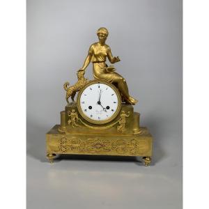 Empire Period Clock, Allegory Of Love And Fidelity, 19th Century