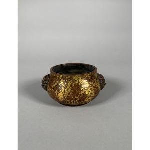 Bronze Incense Burner "gold Splash" From Qianlong Period (1735-1796)