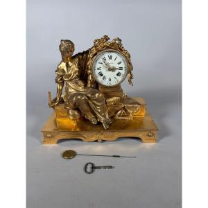 Louis XVI Style Gilt Bronze Allegory Of Science Clock