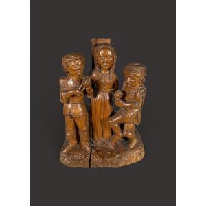 The Martyrdom Of Saint Apollonia In Carved Wood, 15th Century