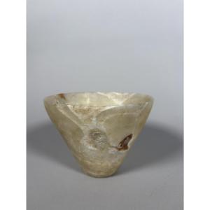 Alabaster Vase With Banded Egyptian Decoration, Late Period, Ca. 664–332 Bc