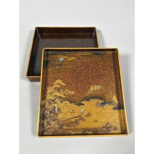 Japan - Mid-edo Period (1603-1868) Suzuribako Lacquer Calligraphy Box Nashiji