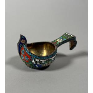 Kovsh In Silver-gilt And Cloisonné Enamels, Russia, 19th Century