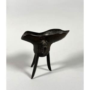 Tripod "jue" Cup, China, Song-yuan Period, In The Antique Shang Style