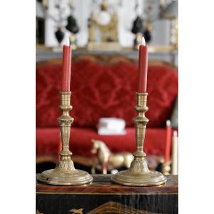 Pair Of Gilt Bronze Candlesticks