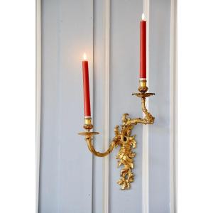 Pair Of Gilt Bronze Sconces