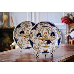 Pair Of Polychrome Delft Earthenware Dishes