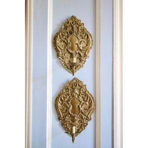 A Pair Of Reflector Wall Sconces