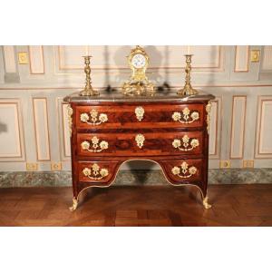 Rosewood Bridge Chest Of Drawers Attributed To Etienne Doirat, Regency