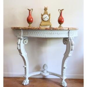 Louis XVI Console In Molded And Carved Beech