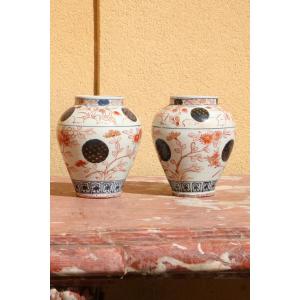 Pair Of 17th Century Japanese Imari Vases