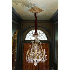 Louis XV Cage Chandelier With Nine Arms Of Light In Gilt Bronze