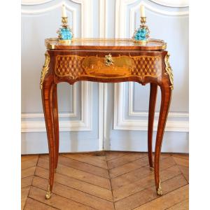 Writing Table Known As “à La Pompadour” Stamped Léonard Boudin