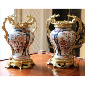 Pair Of Imari Vases