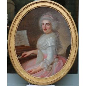 Attributed To Jean-françois Marie Bellier (1745-1836) "portrait Of A Pianist"