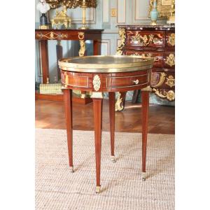 Mahogany Bouillotte Table Stamped C. Topino And Jme