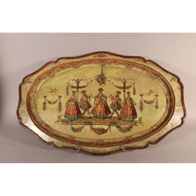 Wooden Tray, Arte Povera, Eighteenth Century, Venice.