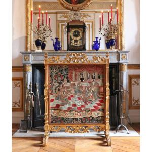 Louis XIV Period Wooden Fireplace Screen