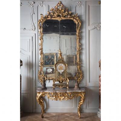 Louis XV Console In Golden Wood