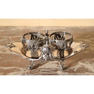 Monture d'huilier en argent, Paris, vers 1775-1781, signé JL