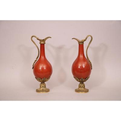 Pair Of Chinese Porcelain Ewers