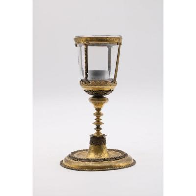 Reliquary In Engraved Gilt Bronze