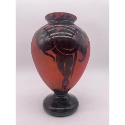 Vase Signed French Glass