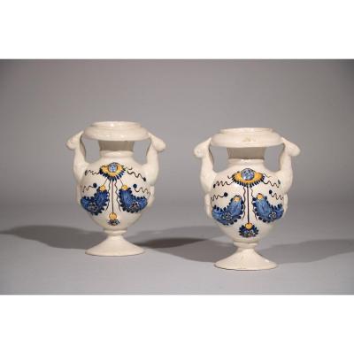 Pair Of Earthenware Altar Vases