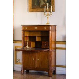 Mahogany Drop-leaf Secretary Stamped Riesener