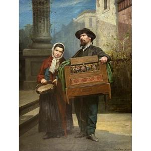 Constant Mayer 1832-1911 Itinerant Musicians In New-york