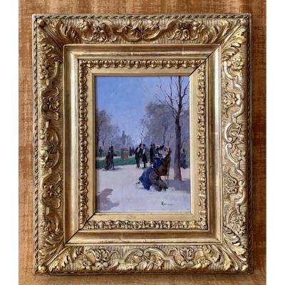 Tuileries Garden, Signed Juana Romani 1869-1924.