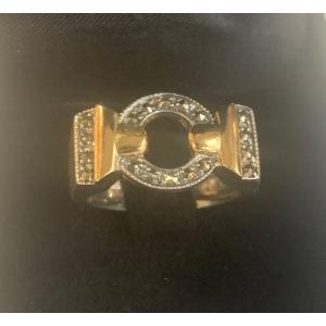 Silver And Gold Marcasite Ring