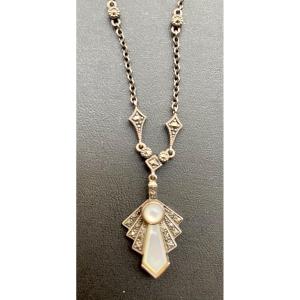 Silver And Mother Of Pearl Necklace