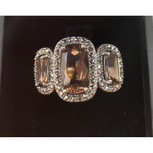 Smoked Quartz Silver Ring