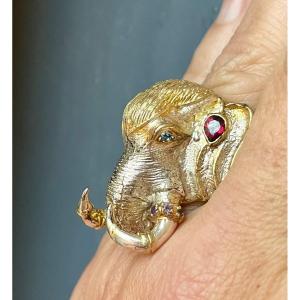 Elephant Silver Ring