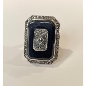 Onyx And Silver Ring