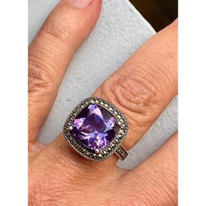 Baguette Argent Amethyste
