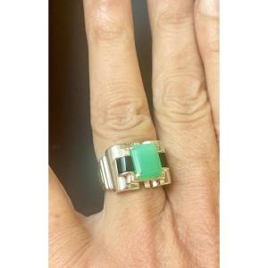 Bague Argent Agathe Verte Onyx