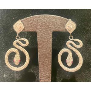Silver And Diamonds Rose Cut Earrings