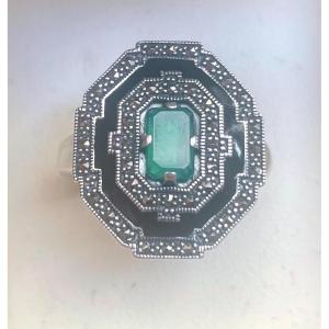 .art Deco Style Silver Ring.