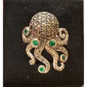 Silver Octopus Ring 