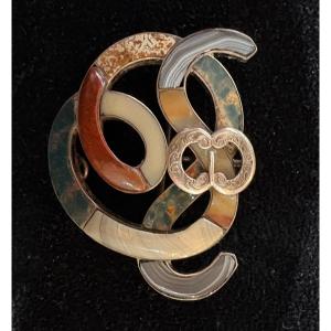 Silver Agate Brooch 