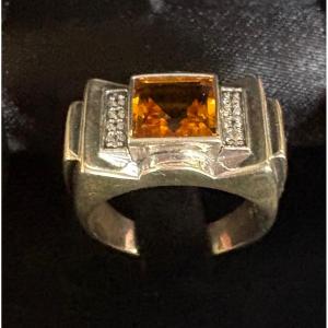 Citrine Silver Ring 